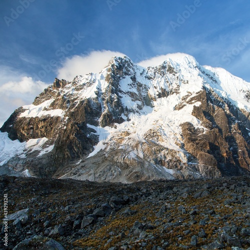 mount Salkantay or Salcantay Andes mountains in Peru