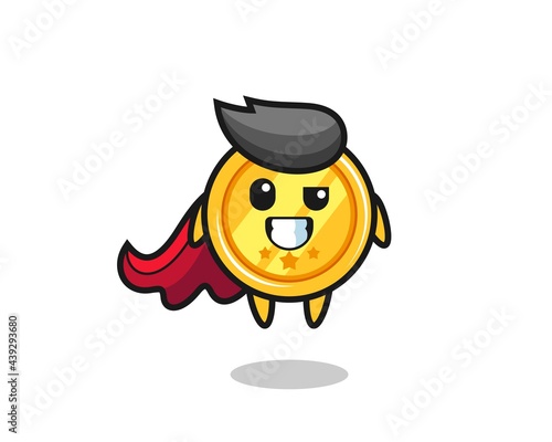 the cute medal character as a flying superhero © heriyusuf