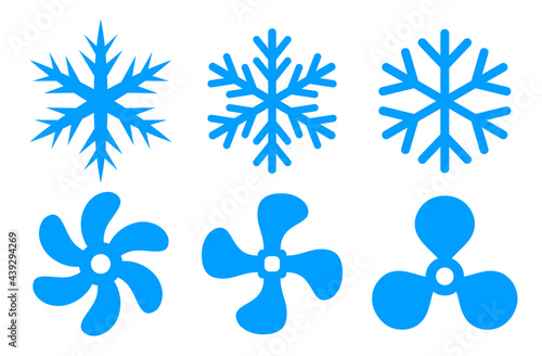 Air conditioning symbol, cooling fan icon