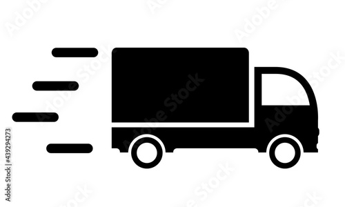 Fast delivery service, truck or van vector icon