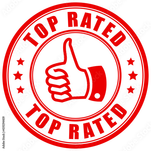 Top rated sign, thumb up symbol