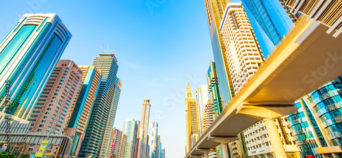 Main central street Sheikh Zayed Rd in Dubai, UAE