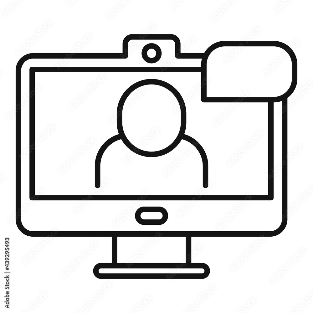 Hd online meeting icon, outline style Hd online meeting icon, outline style
