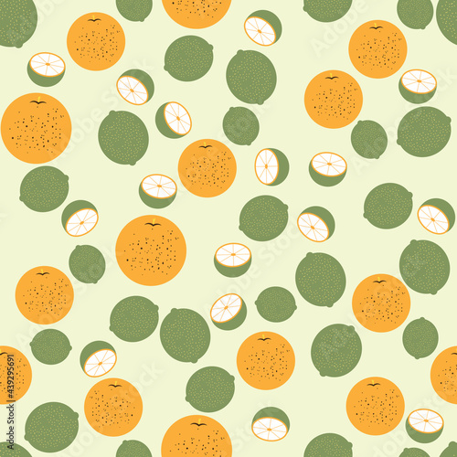 oranges and lemons seamless pattern