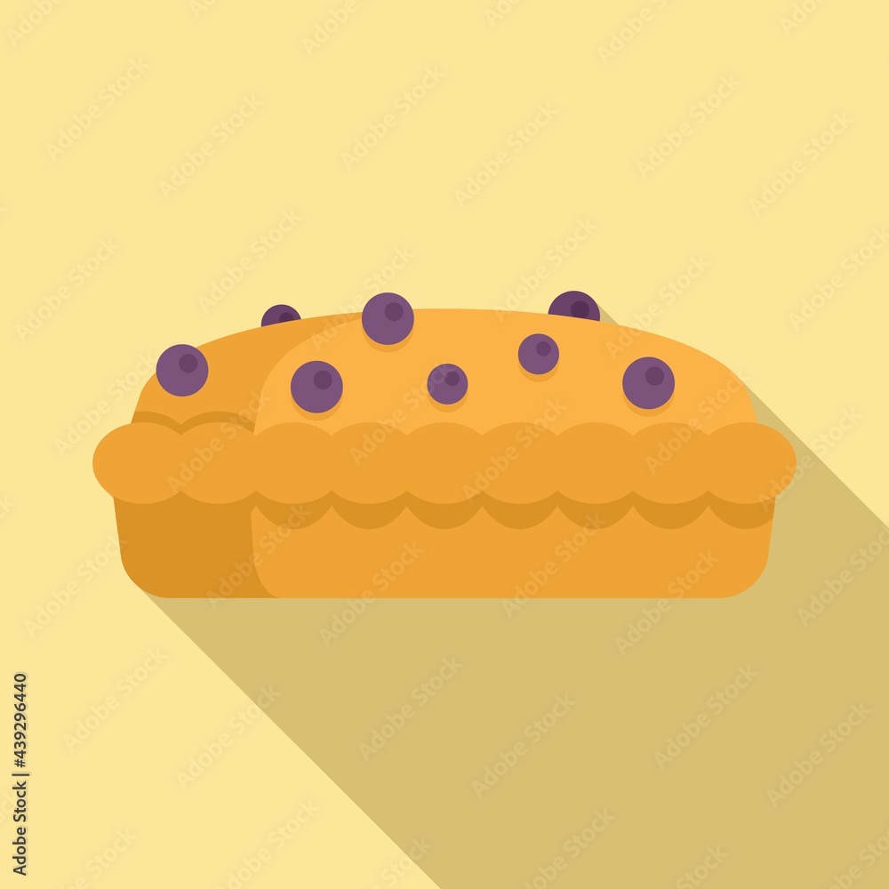 Berry cake icon, flat style Berry cake icon, flat style