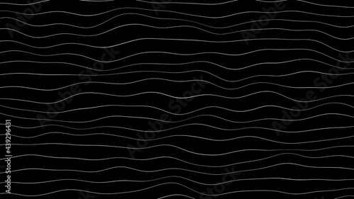 White lines on black background, horizontal motion. Computer generated loop animation.