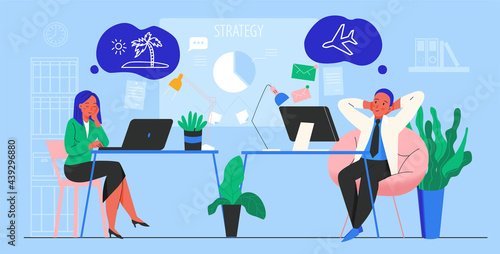 Dreaming People At Office Concept