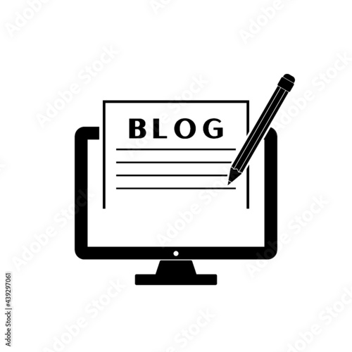Blogging icon isolated on white background