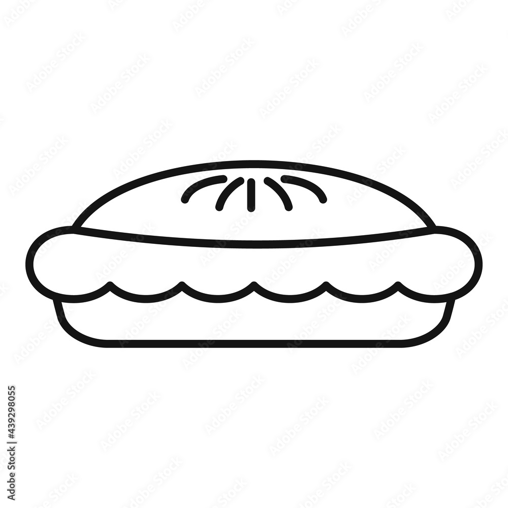 Chocolate pie icon, outline style Chocolate pie icon, outline style