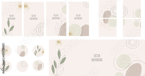 Social media set: stories, posts, highlights, banner templates.	
