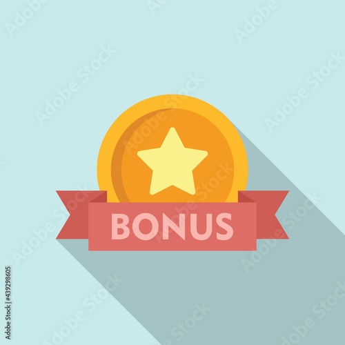 Bonus coin icon, flat style