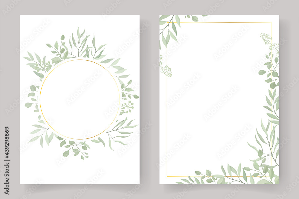 Obraz premium Leaf frame for invitation or greeting card design