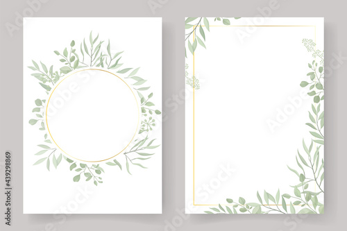 Leaf frame for invitation or greeting card design