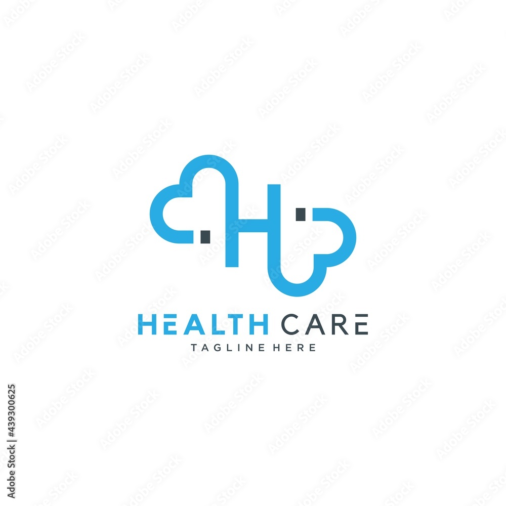 Initial letter h for Heart or health logo. Fit for your company logo