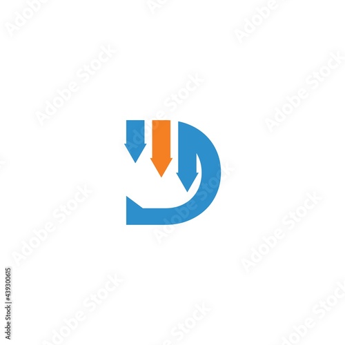 Initial letter D for descending graph. Fit for your company logo Free Download Initial letter D for descending graph. Fit for your company logo - GFXLoad