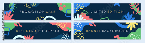 Sale banner template collection for promotion sale. Editable banner for social media post, website and internet ads. Banner advertisement for special offers set.