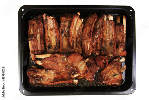 grilled pig ribs isolated