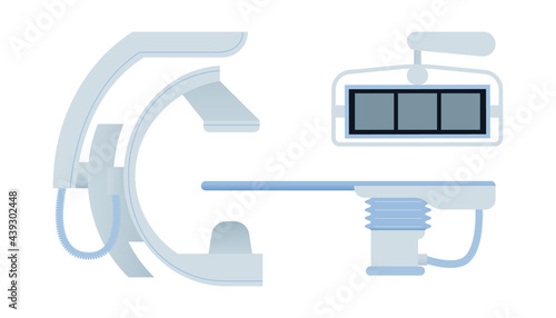 Angiography Machine. Medical Equipment. Modern Flat Vector Concept Illustration. 