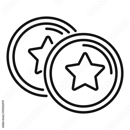 Sale bonus coins icon, outline style