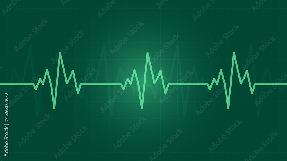 Heartbeat diagram, heart rate chart, pulse vector stock illustration.