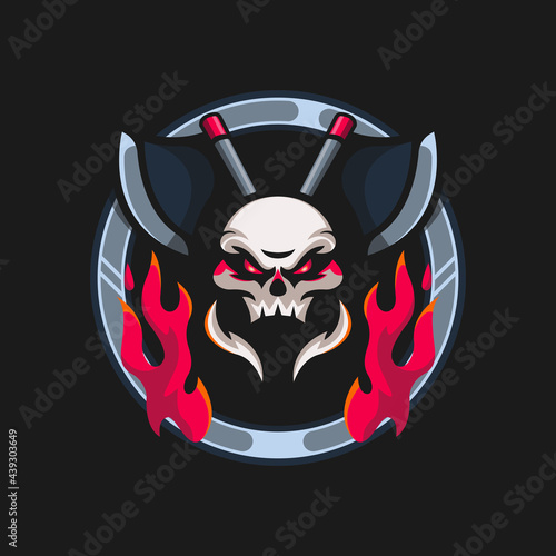 SKULL AXE ESPORT LOGO DESIGN.