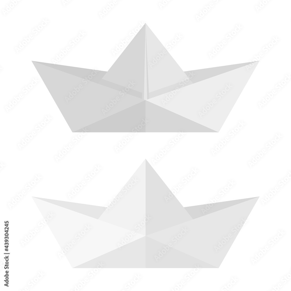 Origami paper ship isolated on white background. Vector illustration. Origami paper ship isolated on white background. Vector illustration.