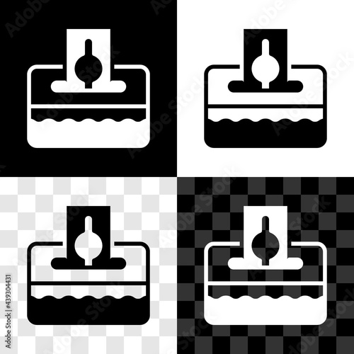 Set Donate or pay your zakat as muslim obligatory icon isolated on black and white, transparent background. Muslim charity or alms in ramadan kareem before eid al-fir. Vector