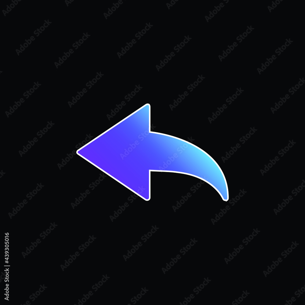 Back Arrow blue gradient vector icon Back Arrow blue gradient vector icon
