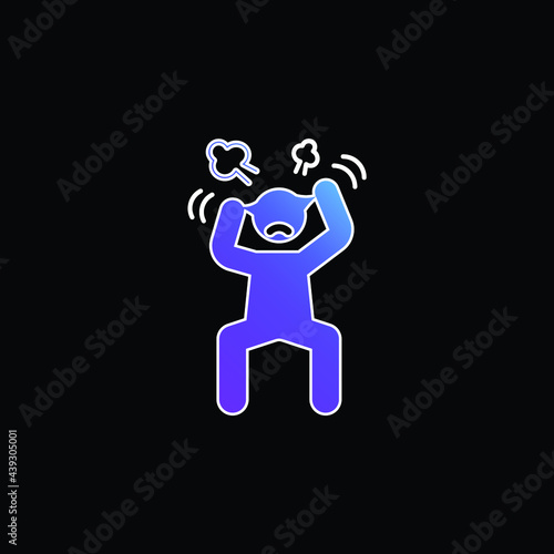 Angry Man blue gradient vector icon