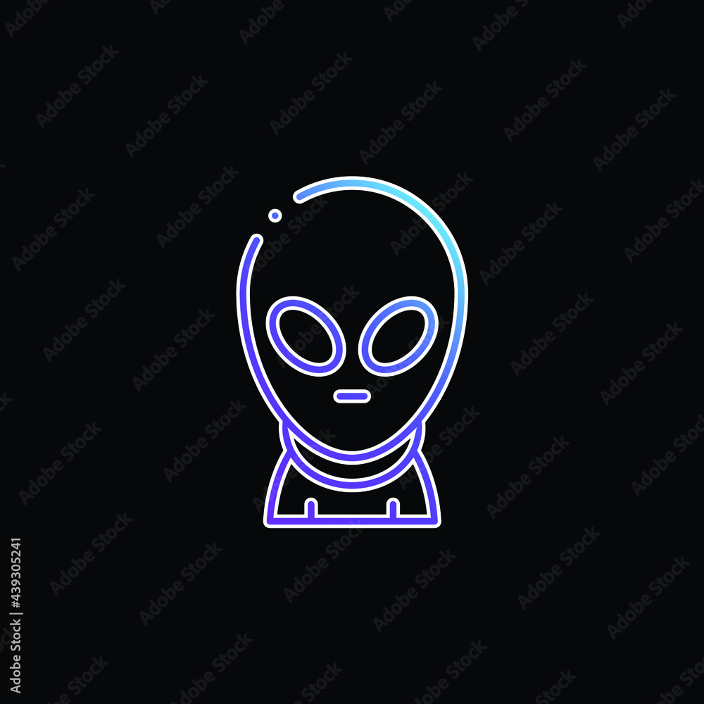 Alien blue gradient vector icon Alien blue gradient vector icon