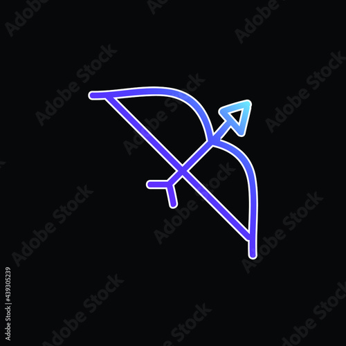 Arch With Arrow Hand Drawn Tool blue gradient vector icon