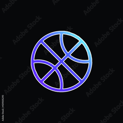 Basketball Ball Outline blue gradient vector icon