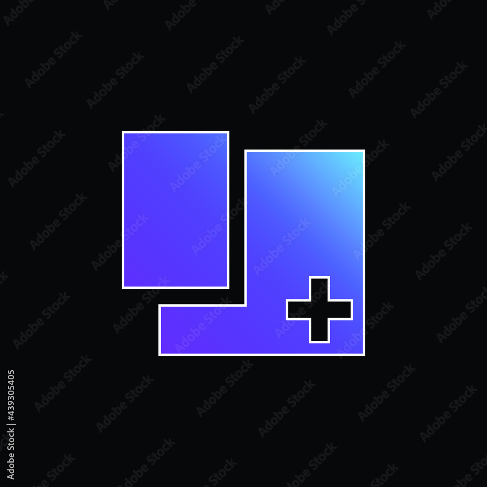 Add Rectangular Shape Button blue gradient vector icon Add Rectangular Shape Button blue gradient vector icon