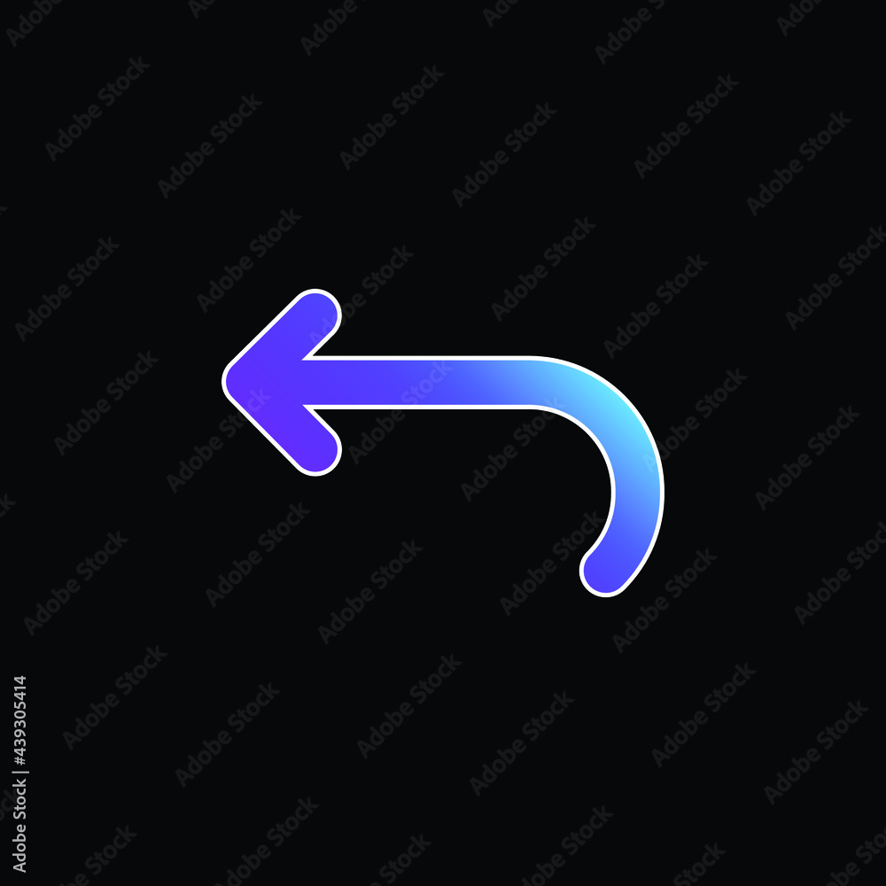 Back Curved Arrow blue gradient vector icon Back Curved Arrow blue gradient vector icon