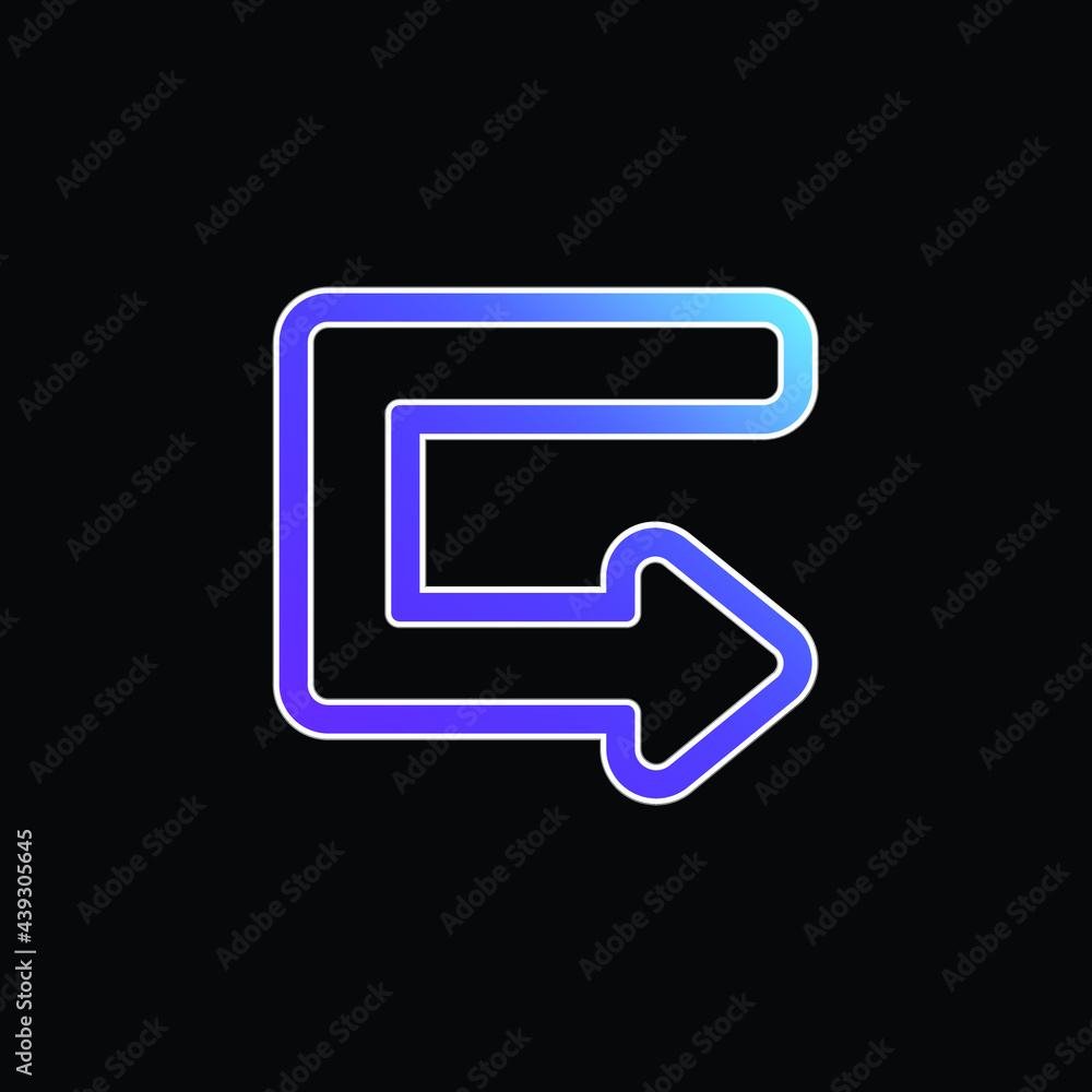 Arrow Broken Outlined Angle blue gradient vector icon Arrow Broken Outlined Angle blue gradient vector icon
