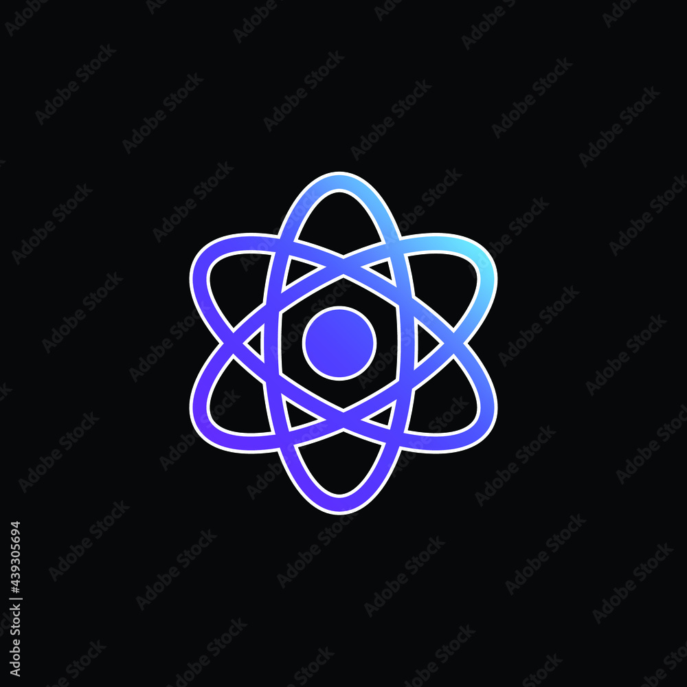 Atomic Energy blue gradient vector icon Atomic Energy blue gradient vector icon