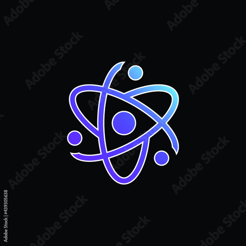 Atom blue gradient vector icon