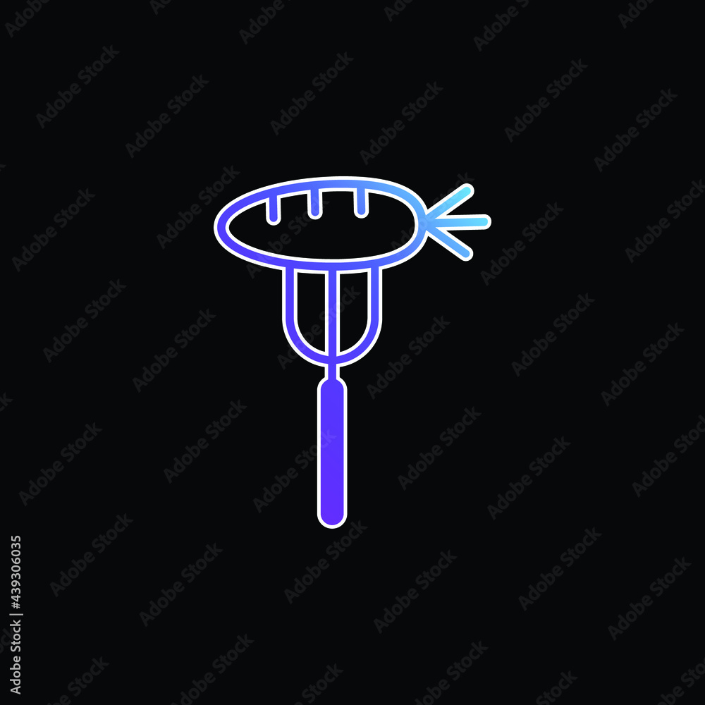 Baby Carrot On A Fork blue gradient vector icon