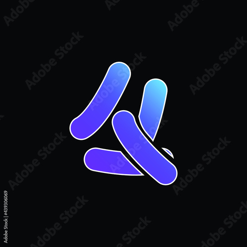 Bacteria blue gradient vector icon