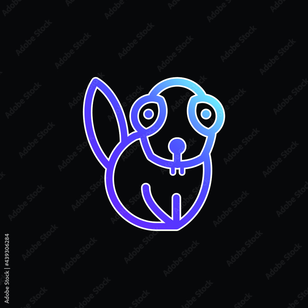Obraz premium Beaver blue gradient vector icon