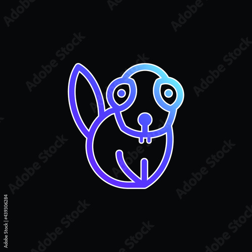 Beaver blue gradient vector icon