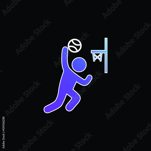 Basketball Hook blue gradient vector icon