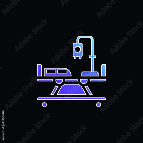 Bed blue gradient vector icon