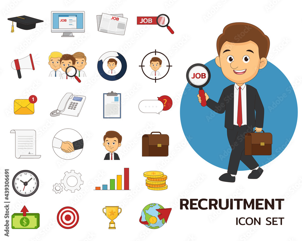 Recruitment consept flat icons