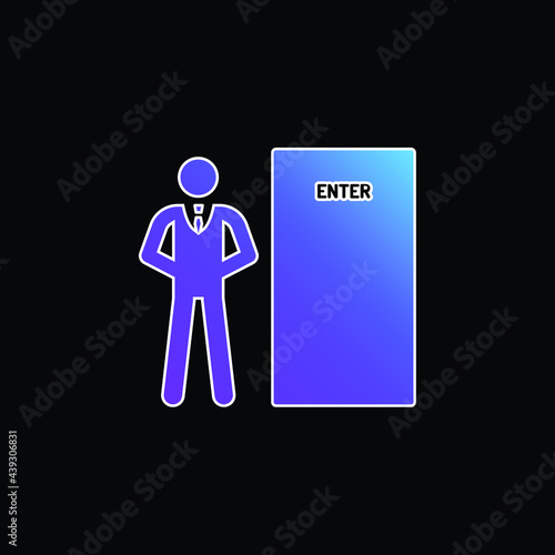 Bodyguard blue gradient vector icon