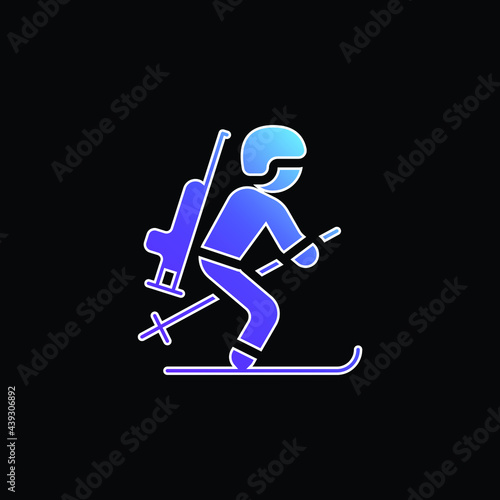 Biathlonist blue gradient vector icon