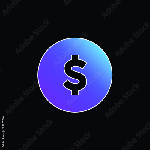 Big Dollar Coin blue gradient vector icon