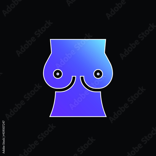 Breast blue gradient vector icon