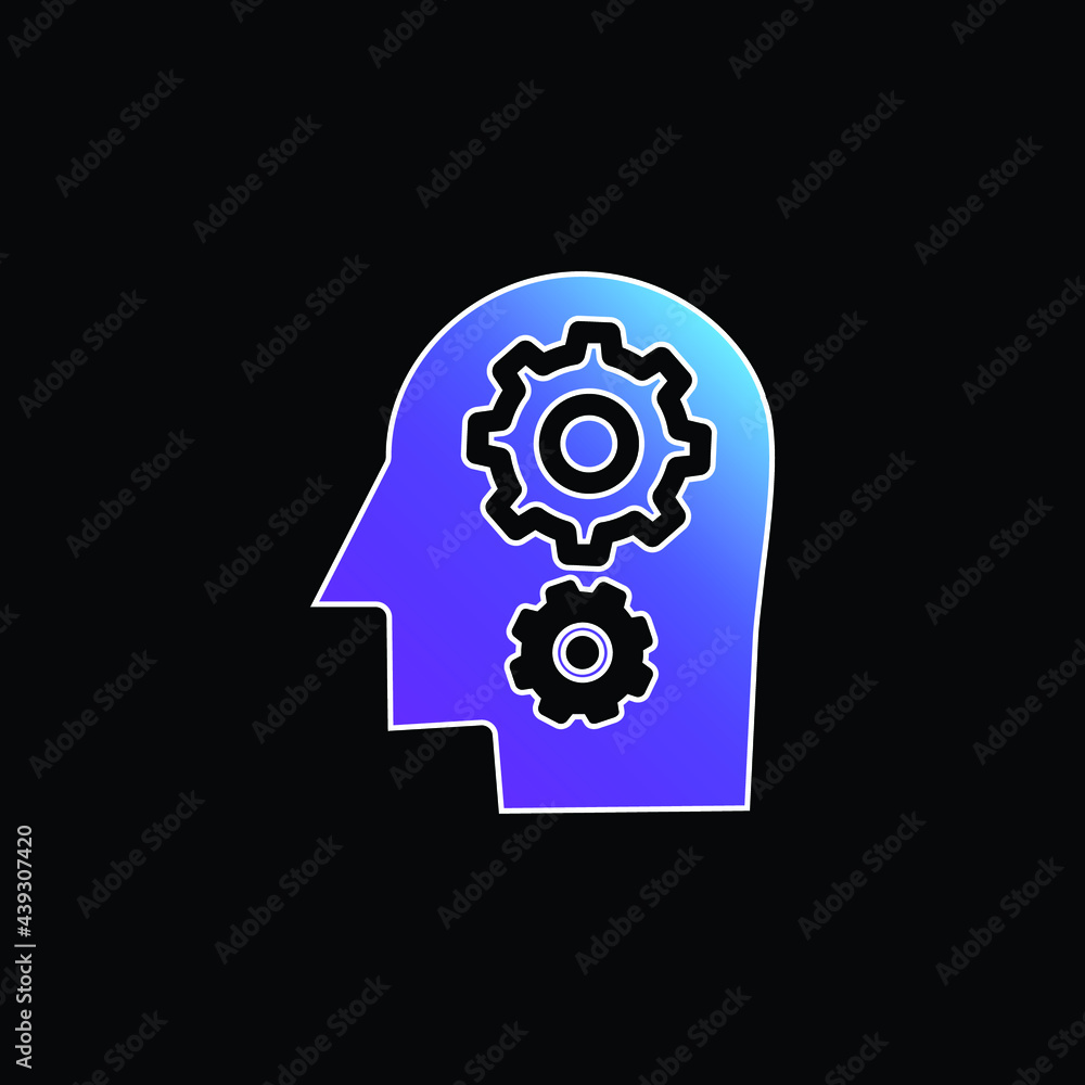 Brainstorm blue gradient vector icon Brainstorm blue gradient vector icon