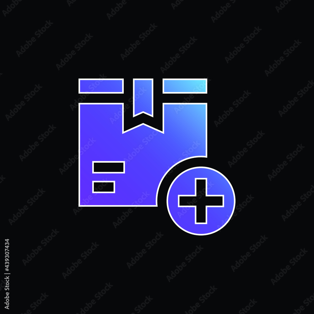 Obraz premium Box blue gradient vector icon
